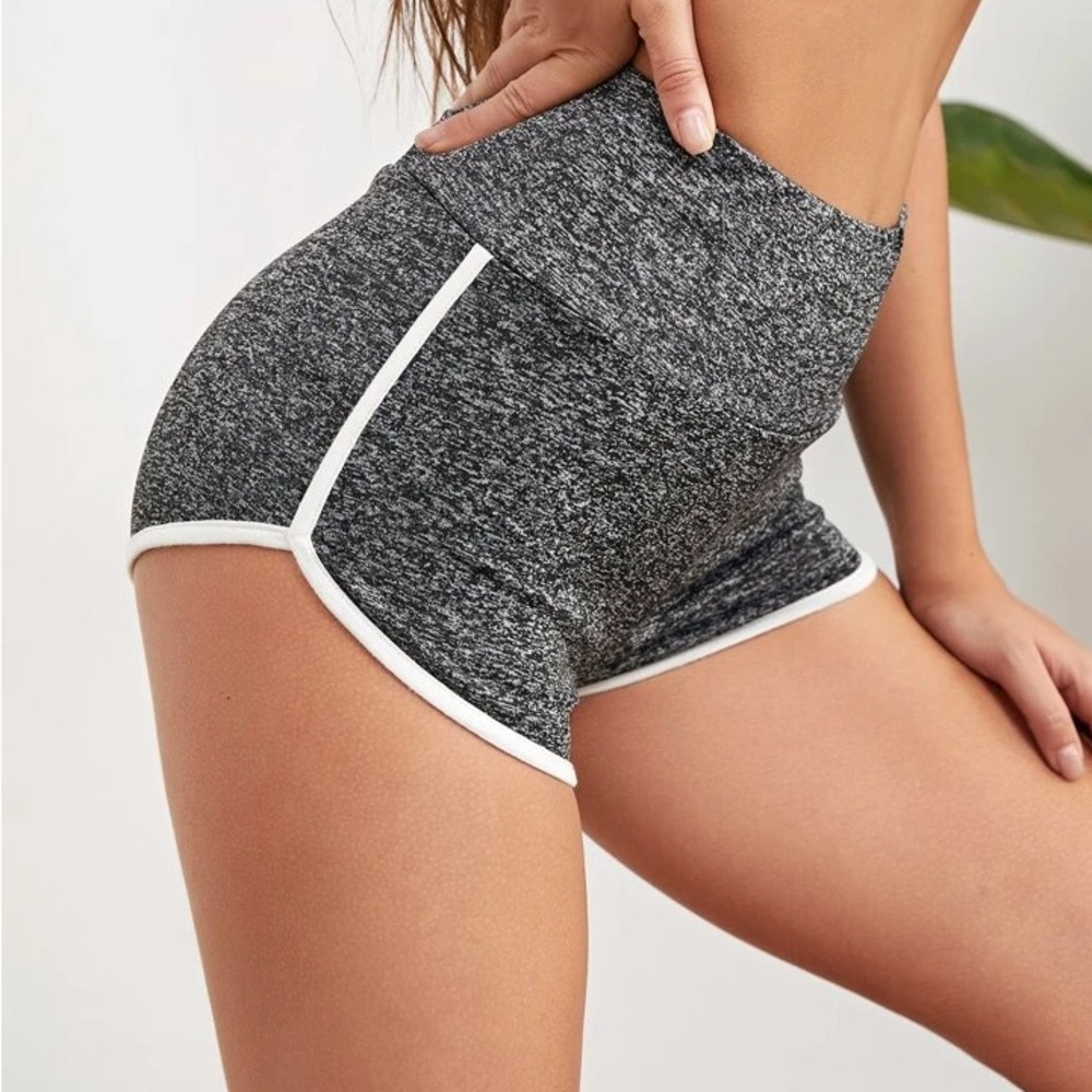 Women's Grey Athletic Shorts with White Trim